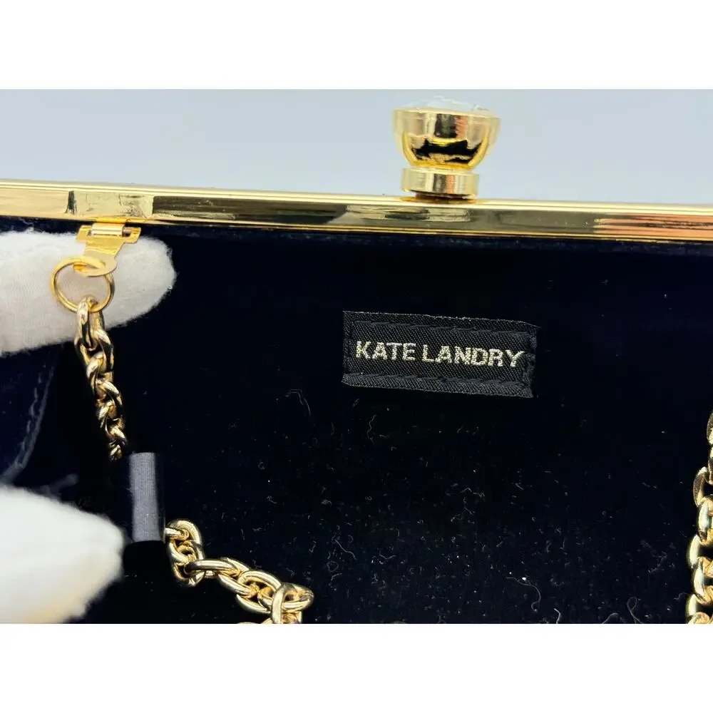 Kate Landry Gold Metallic Snakeskin Evening Clutch